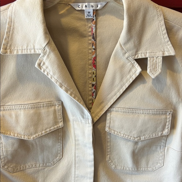 CAbi Women's Light Tan Jean Jacket / Size Medium - Picture 3 of 12